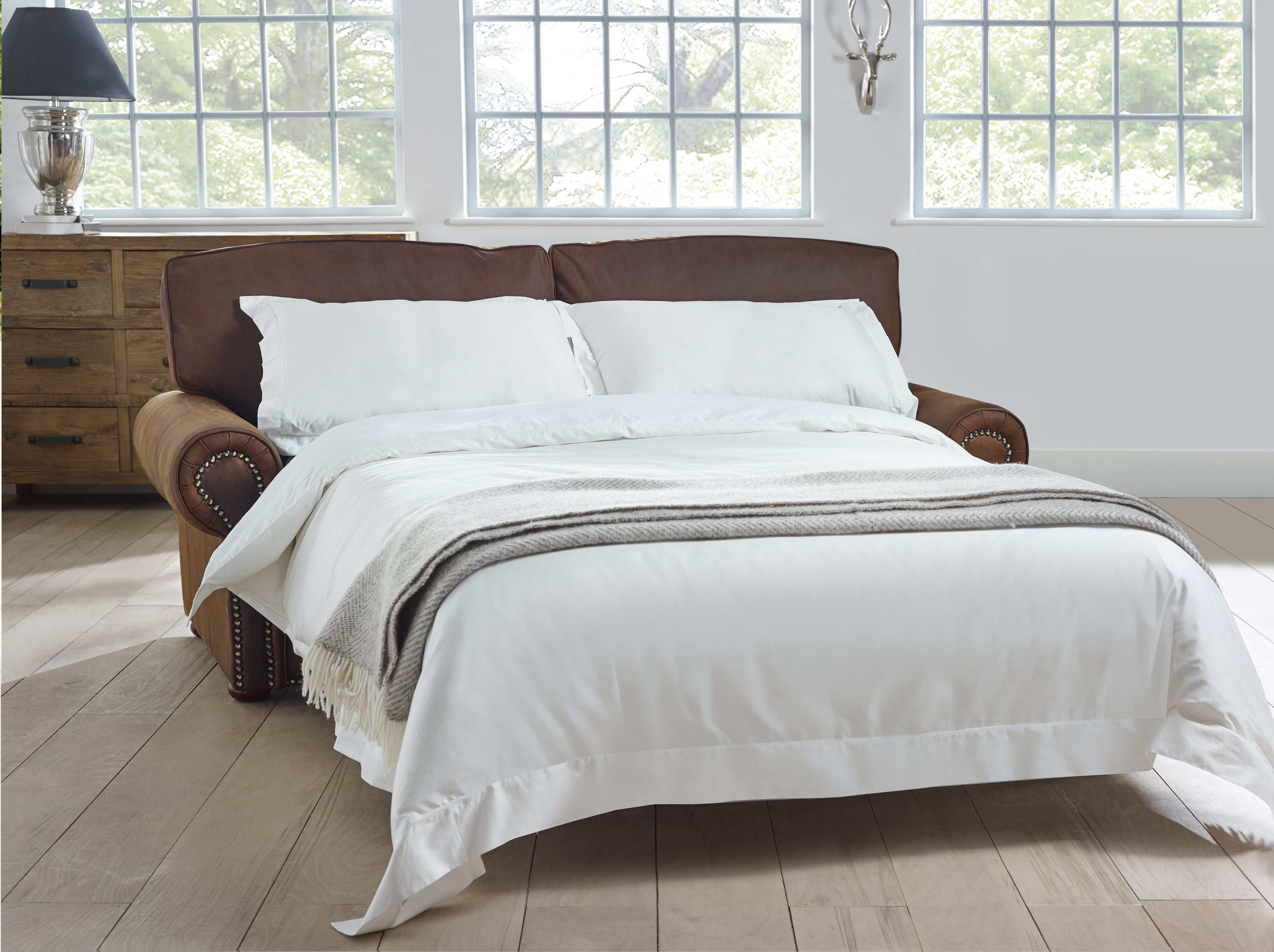 Portland Leather Sofa Bed The English Interior Company